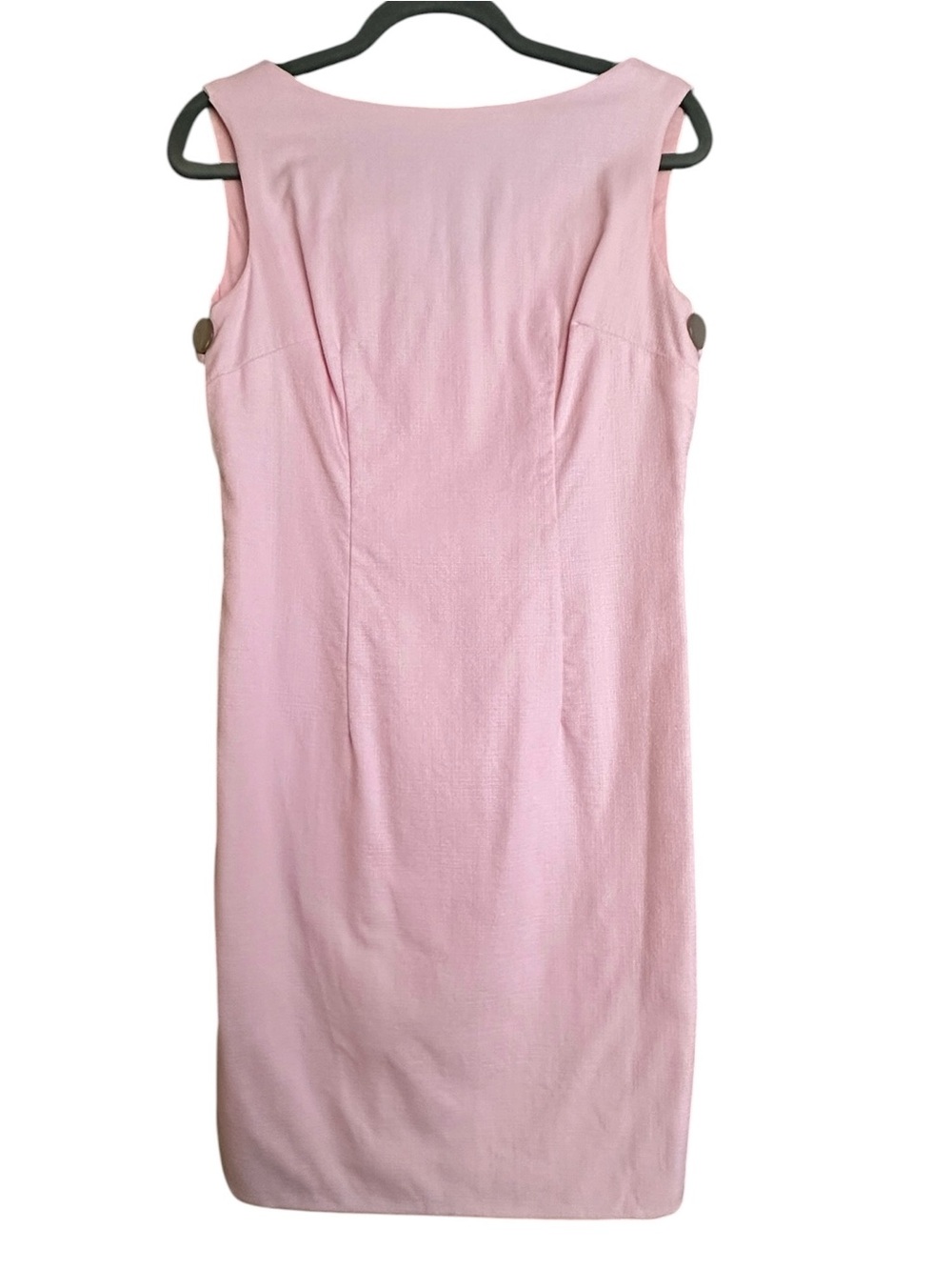 Vtg 60s Mod Pink Sleeveless Button Sides Scoop Neck Handmade Linen? Sz Small